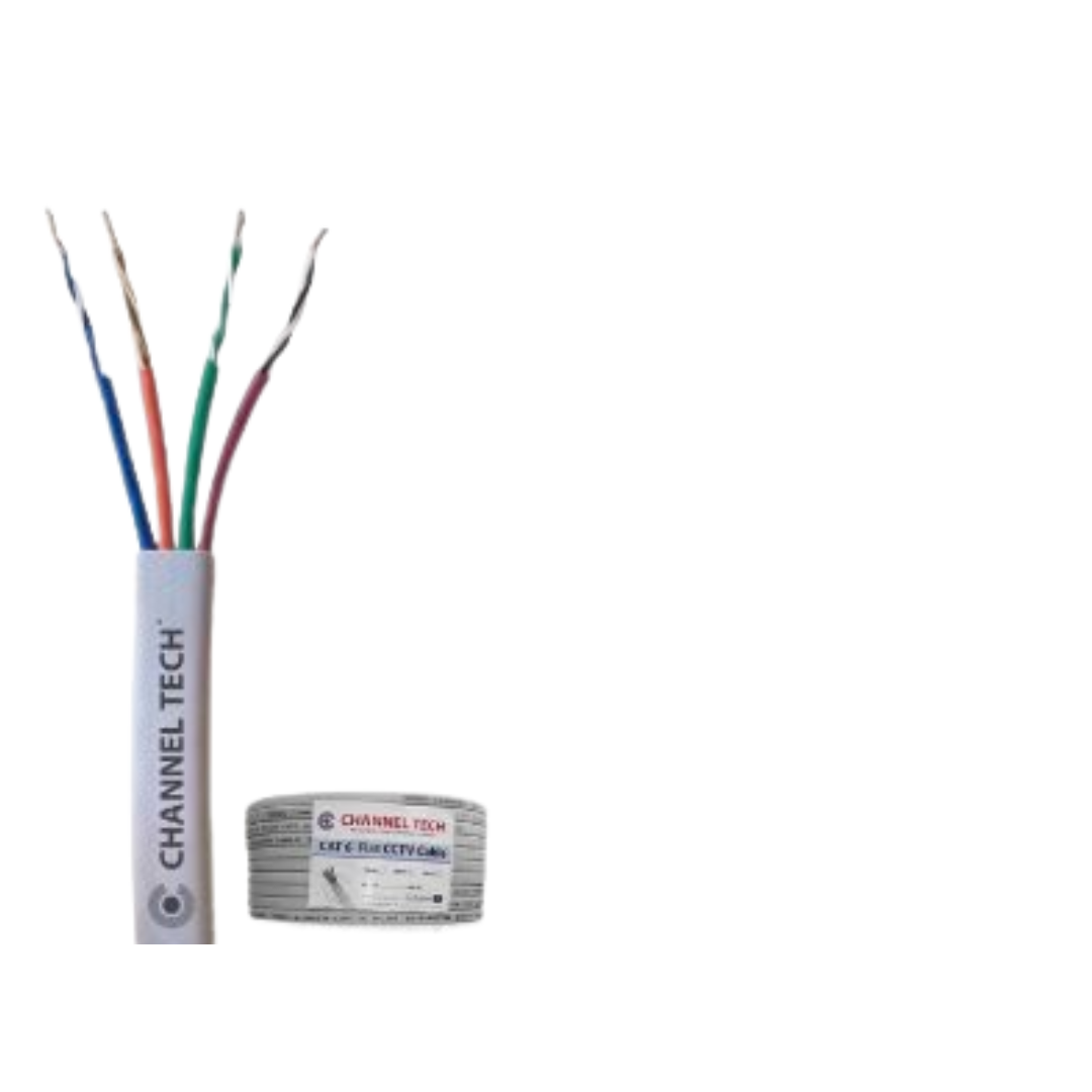 CHANNEL TECH 2+2 CAT-6 CCTV FLAT CABLE FOR LIFT/ELEVATORS