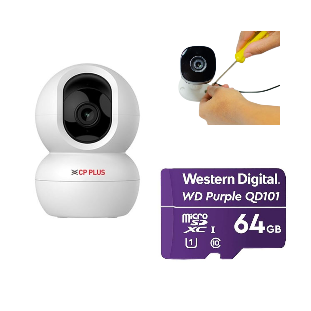 3MP WIRELESS ROTATING CAMERA CP-E38 WITH INSTALLATION AND 64GB MEMORY CARD