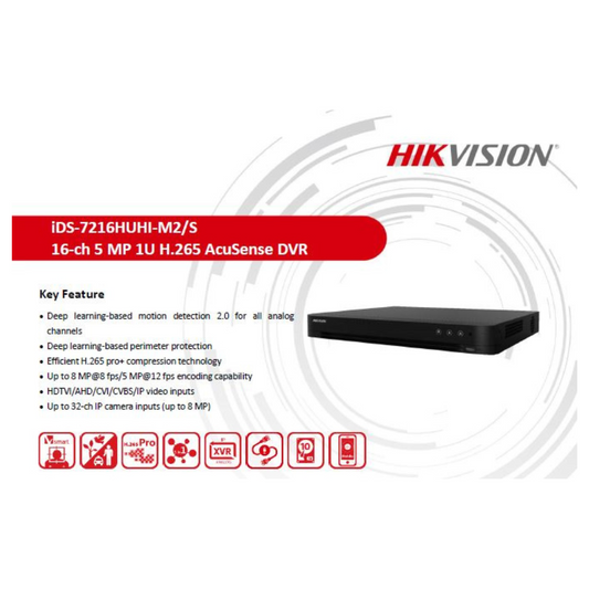 5MP 16 CHANNEL DVR METAL iDS-7216HUHI-M1/T BRAND:HIKVISION