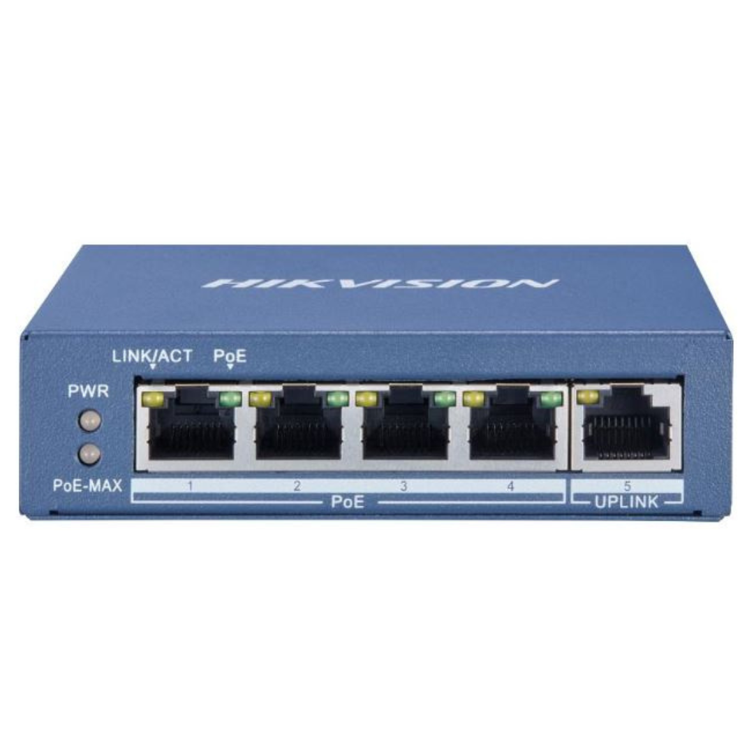 4 Port Gigabit Unmanaged PoE Switch DS-3E0505P-E/M BRAND:HIKVISION