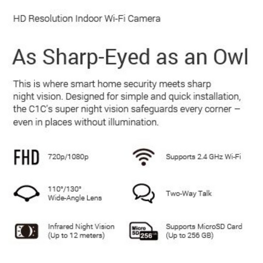2MP Wireless Fixed Camera C1C