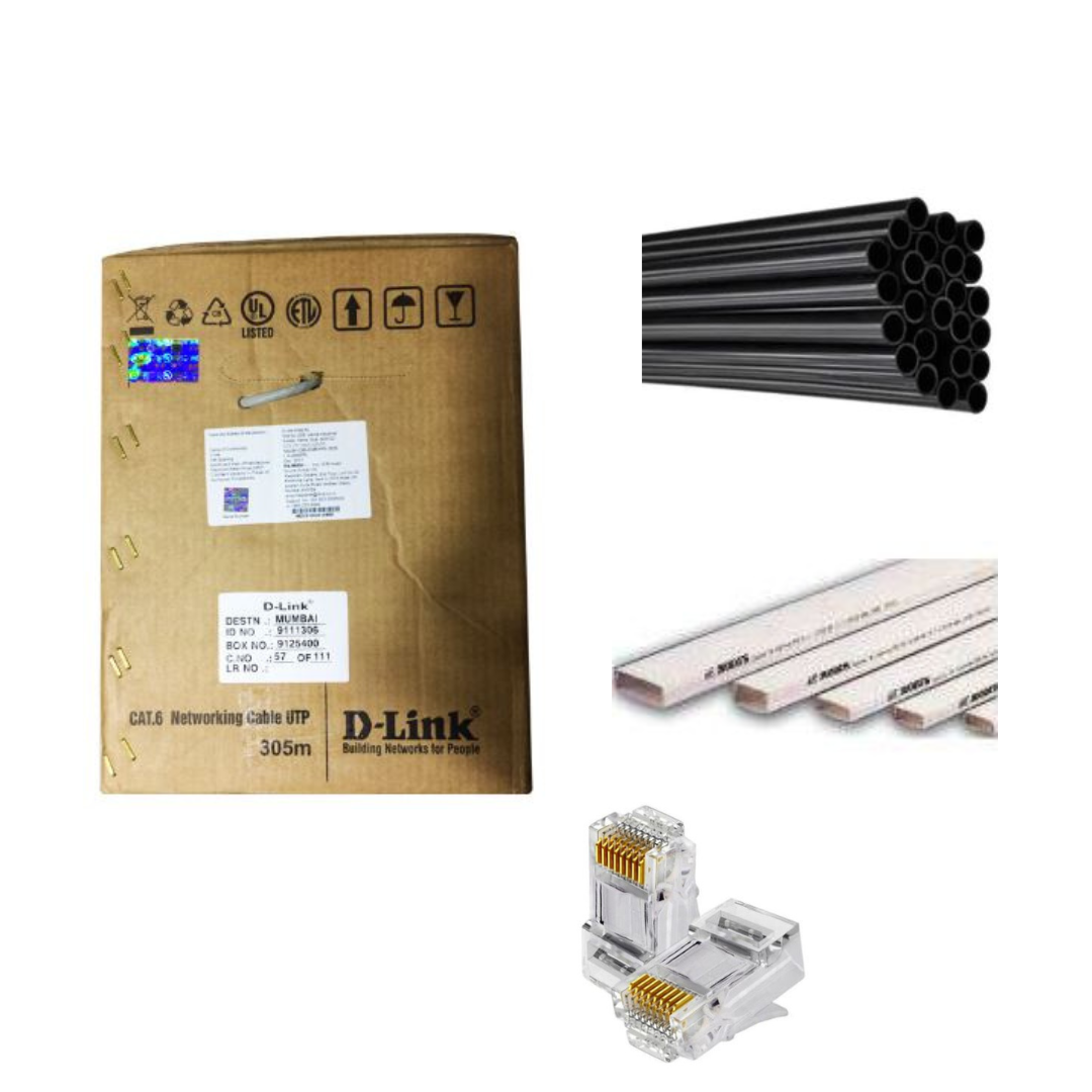 D-LINK CAT-6 CCTV ROUND CABLE WITH PVC PIPE/CASING PER METER