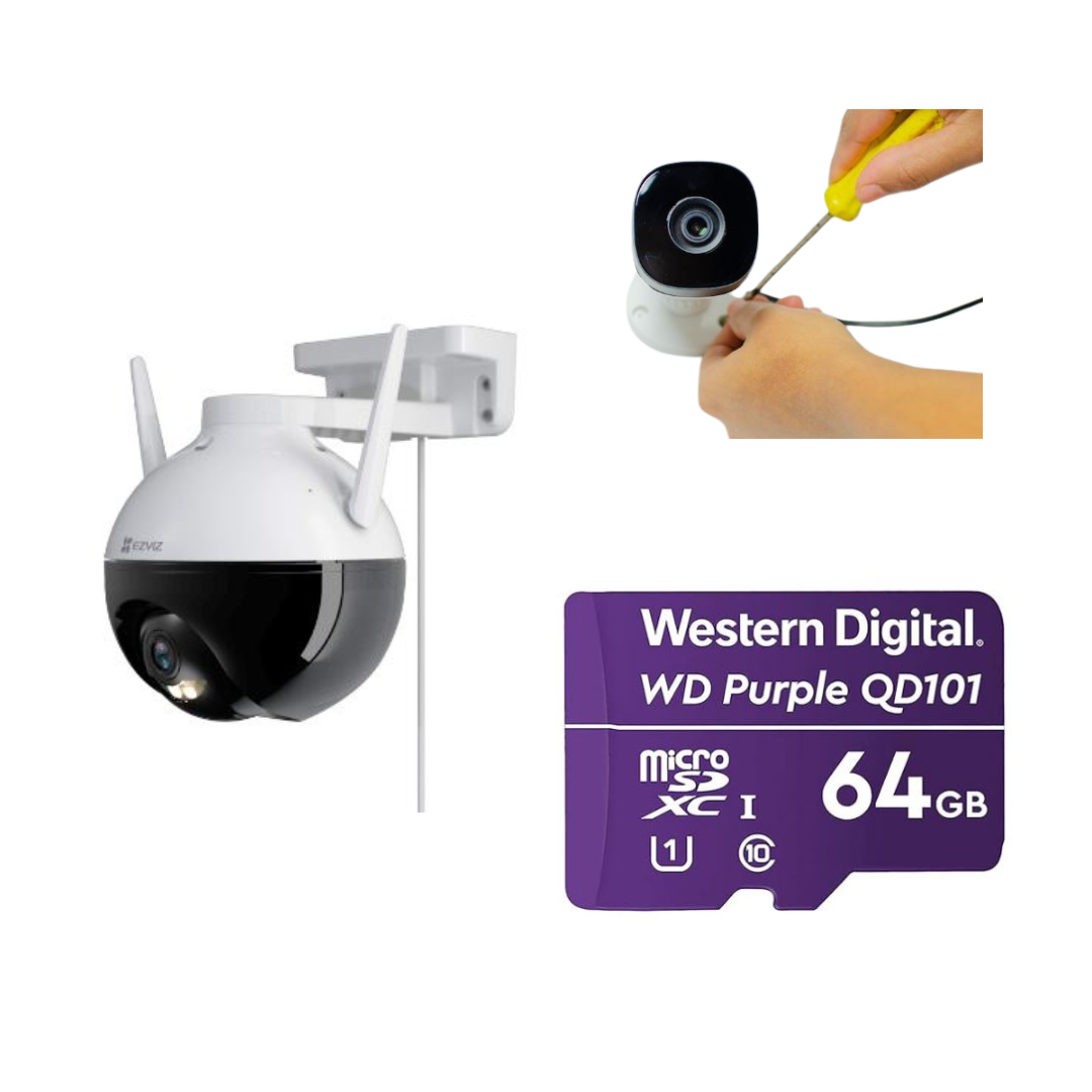 2MP WIRELESS ROTATING CAMERA (OUTDOOR) C8C WITH INSTALLATION AND 64GB MEMORY CARD
