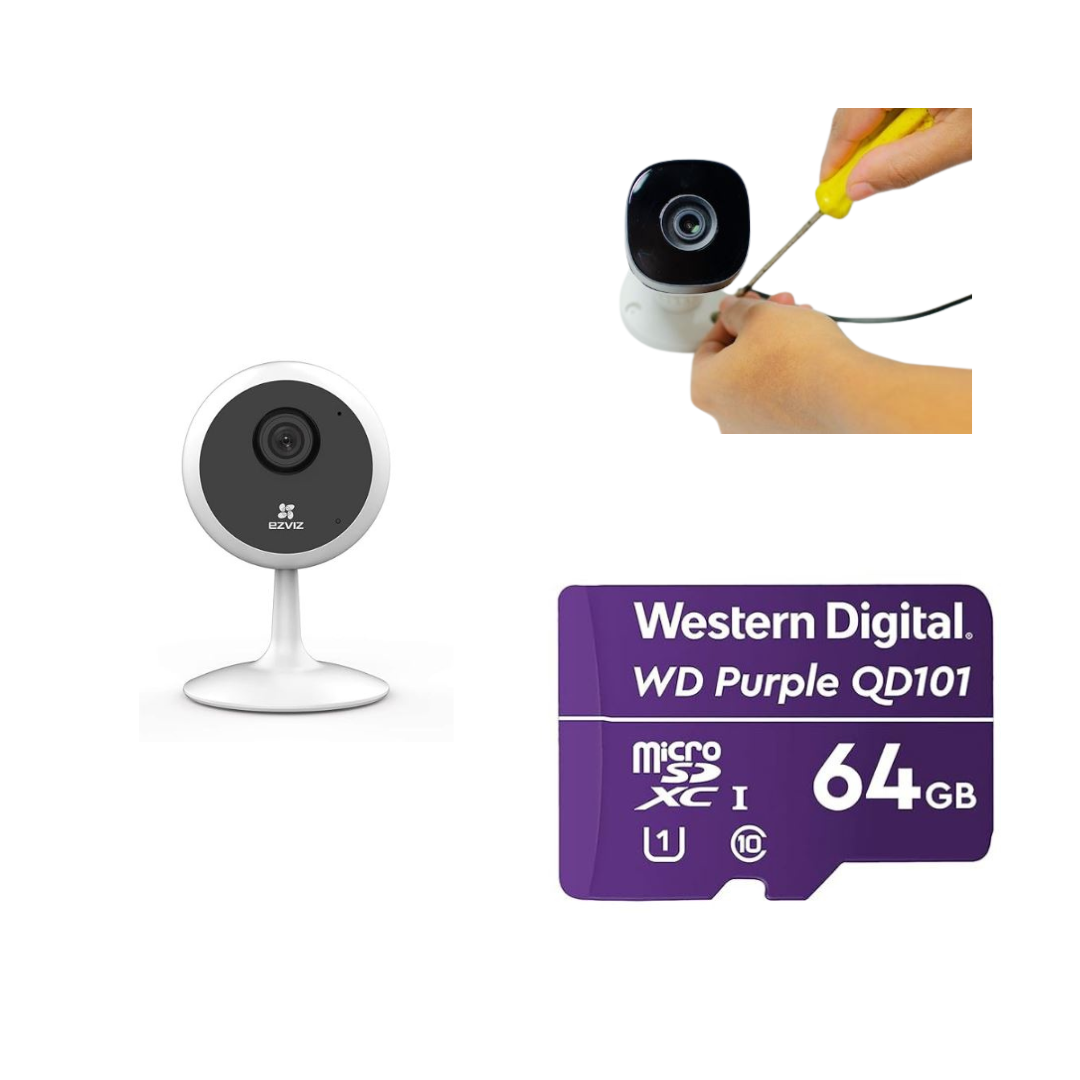 2MP Wireless Fixed Camera C1C with Installation and 64GB Memory Card