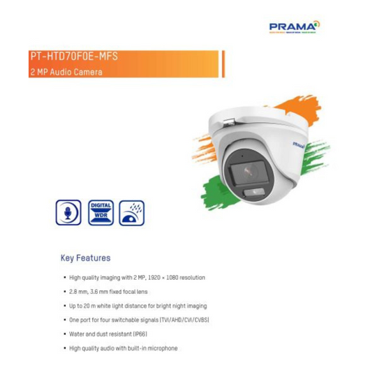 2MP HYBRID DOME CAMERA (PT-HTD70FOE-MFS) BRAND:PRAMA
