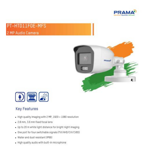 2MP HYBRID BULLET CAMERA (PT-HTD11F0E-MFS) BRAND:PRAMA