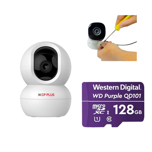 3MP WIRELESS ROTATING CAMERA CP-E38 WITH INSTALLATION AND 128GB MEMORY CARD