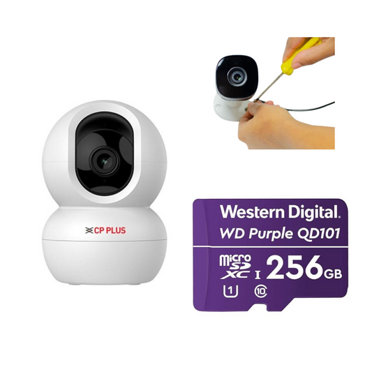 3MP WIRELESS ROTATING CAMERA CP-E38 WITH INSTALLATION AND 256GB MEMORY CARD