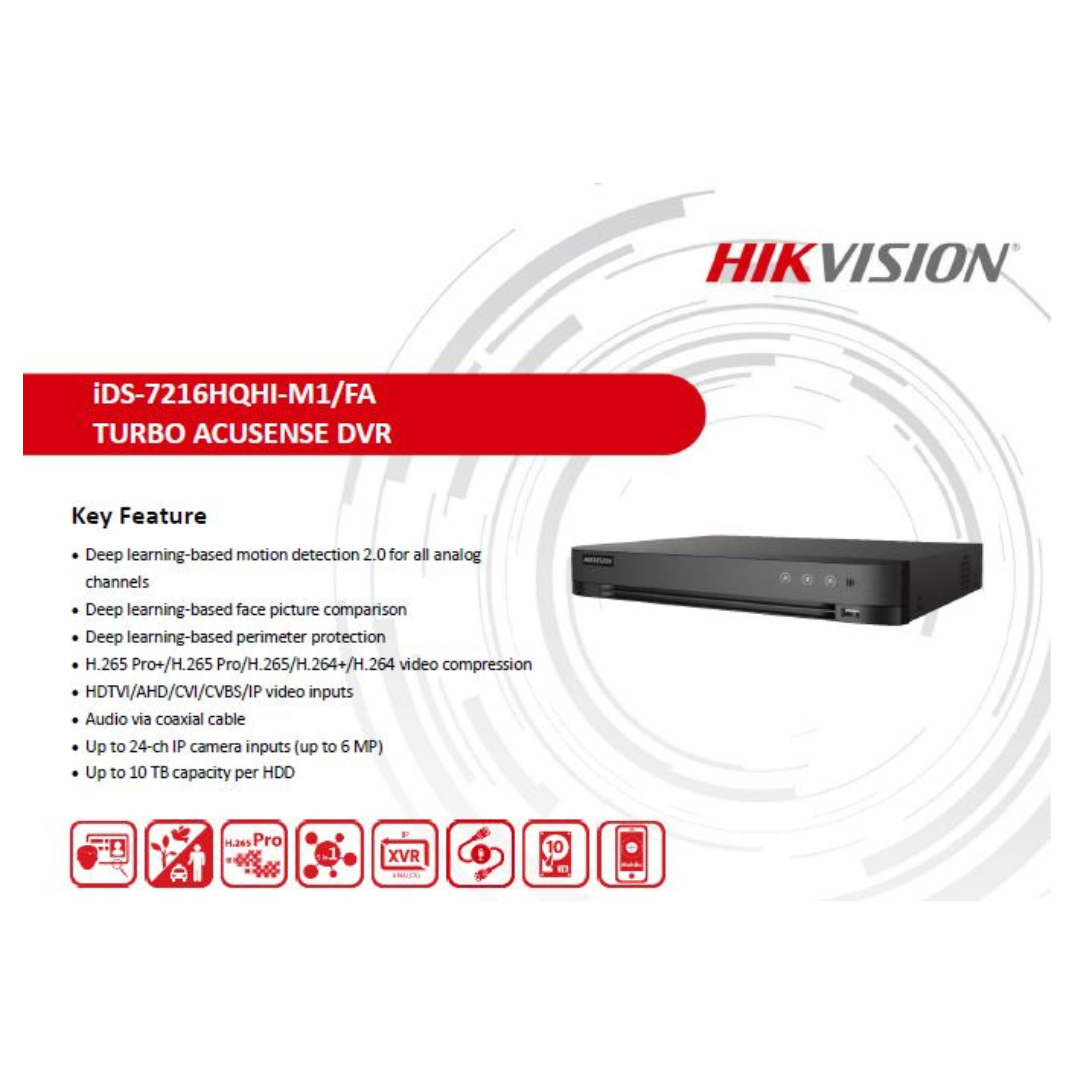 2MP 16 CHANNEL DVR METAL IDS-7216HQHI-M1/XT BRAND:HIKVISION