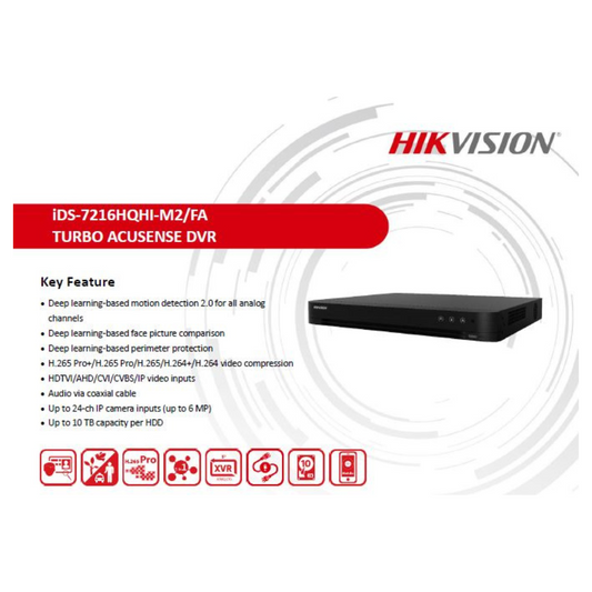 2MP 16 CHANNEL DVR METAL IDS-7216HQHI-M2/FA BRAND:HIKVISION