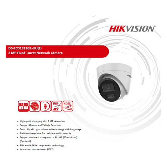 2MP IP HYBRID DOME CAMERA DS-2CD1323G2-LIU BRAND:HIKVISION