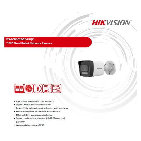2MP IP HYBRID BULLET CAMERA DS-2CD1023G2-LIU BRAND:HIKVISION