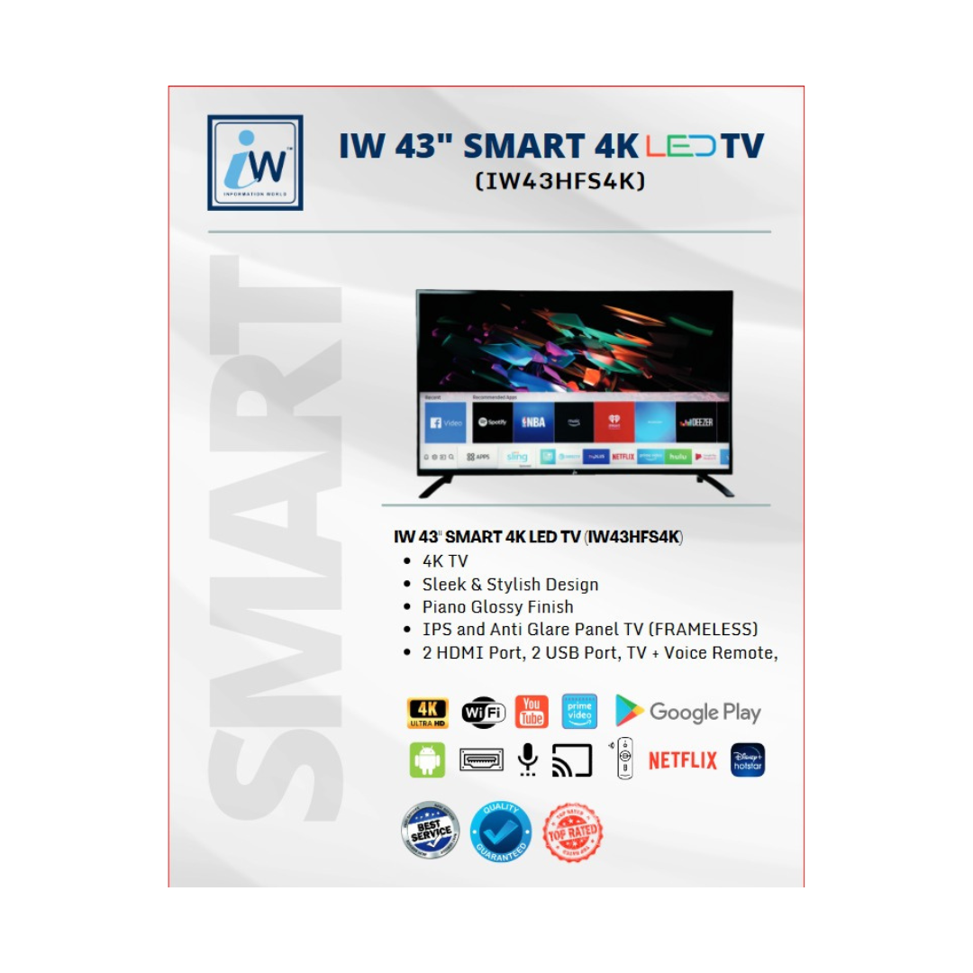 43INCH LED TV (IW43HFS4K) BRAND:IW