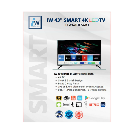 43INCH LED TV (IW43HFS4K) BRAND:IW