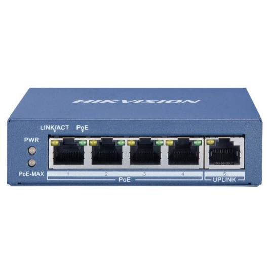 4 Port Gigabit Unmanaged PoE Switch DS-3E0505P-E/M BRAND:HIKVISION
